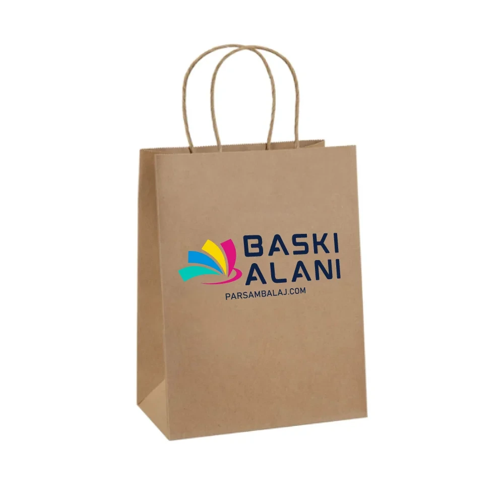 Burgu Saplı Kraft Çanta - görsel 7