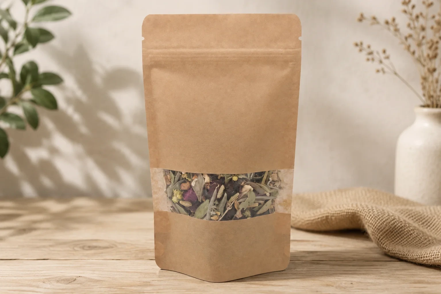 Kraft Pencereli Kilitli Doypack - görsel 5