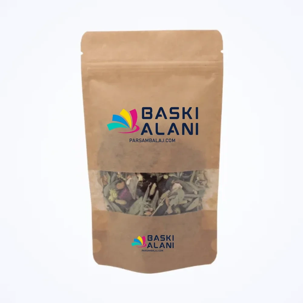 Kraft Pencereli Kilitli Doypack - görsel 1