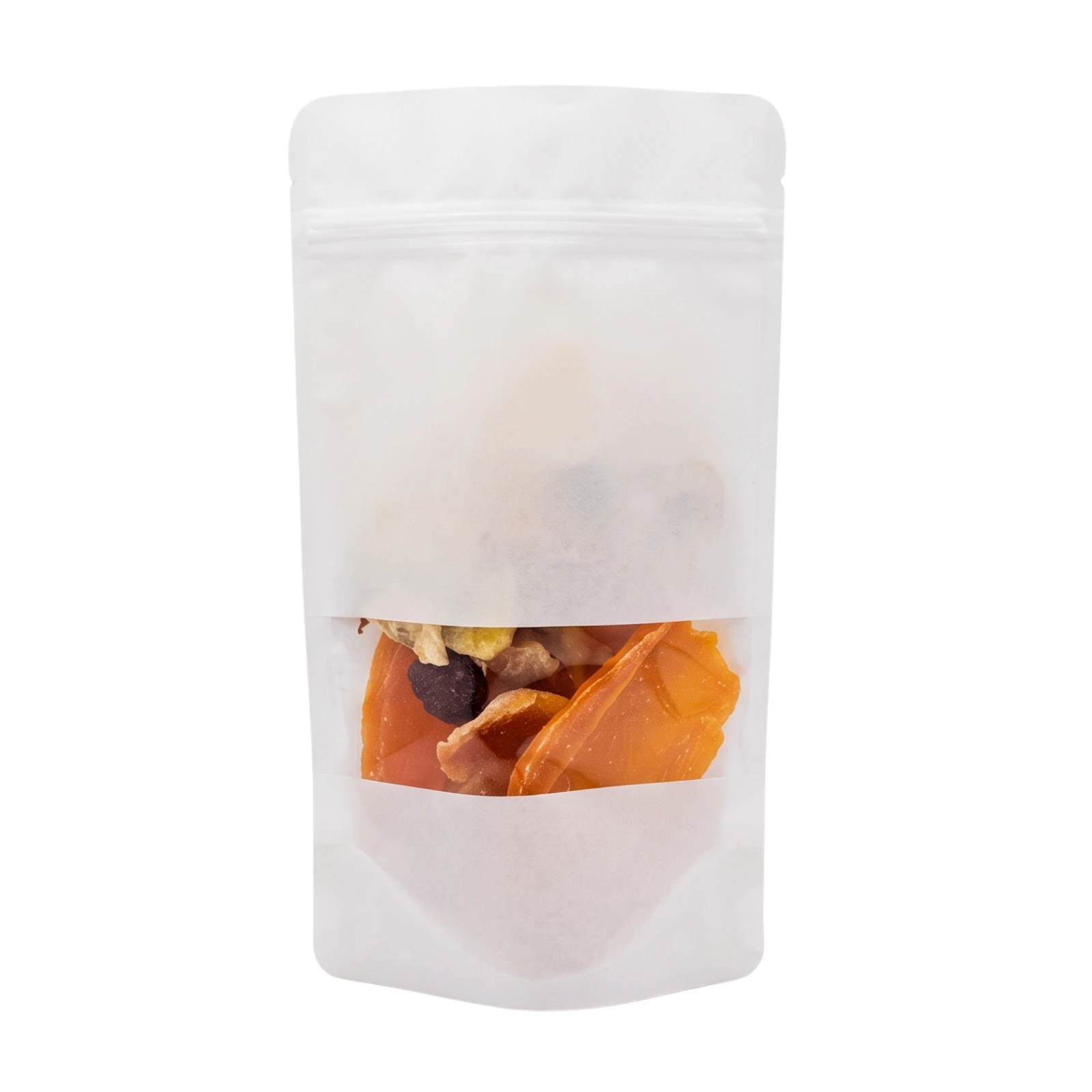 Beyaz Kraft Pencereli Kilitli Doypack