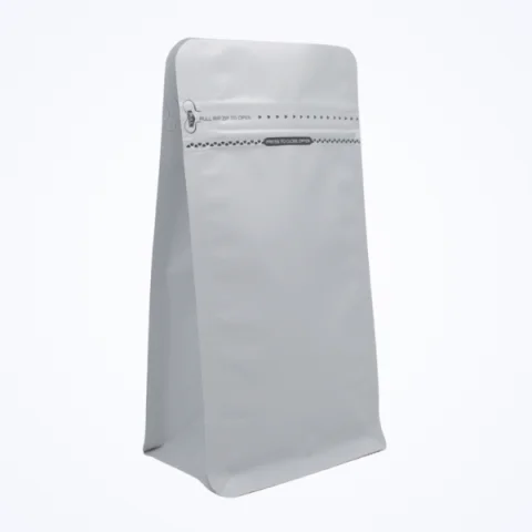 Mat Beyaz Kilitli Metalize Flat Bottom - 11.5 cm x 21.5 cm x 8 cm
