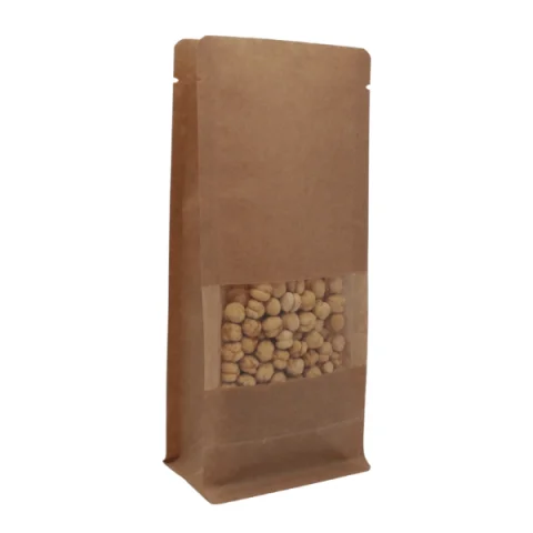 Kraft Pencereli Flat Bottom - 10 cm x 23 cm x 7 cm