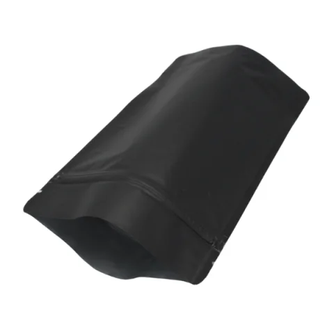 Mat Siyah Alüminyum Kilitli Doypack - 8.5 cm x 14.5 cm x 2.5 cm + 2.5 cm