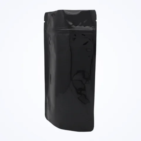 Siyah Alüminyum Kilitli Doypack - 8.5 cm x 14.5 cm x 2.5 cm + 2.5 cm