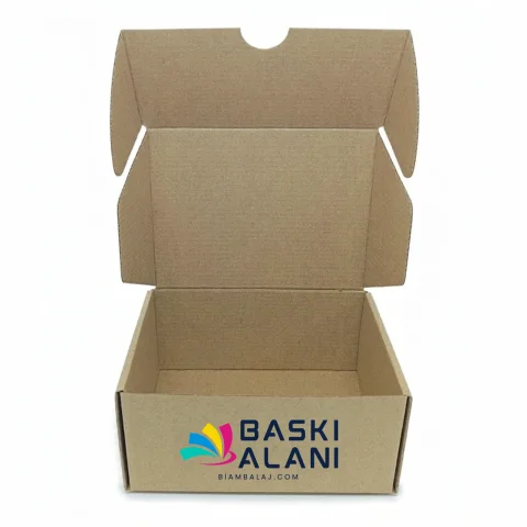 Özel Baskılı Oluklu Geçmeli Kraft E-ticaret Kutusu - 20 cm x 29 cm x 10 cm | E-ticaret Kutusu