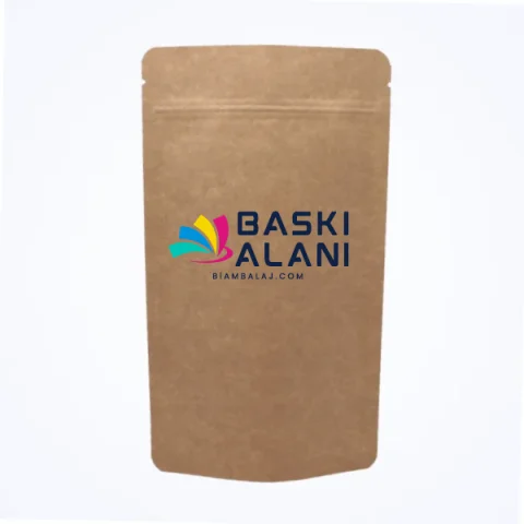 Kraft Alüminyum Kilitli Doypack - 25 cm x 34 cm x 6 cm + 6 cm