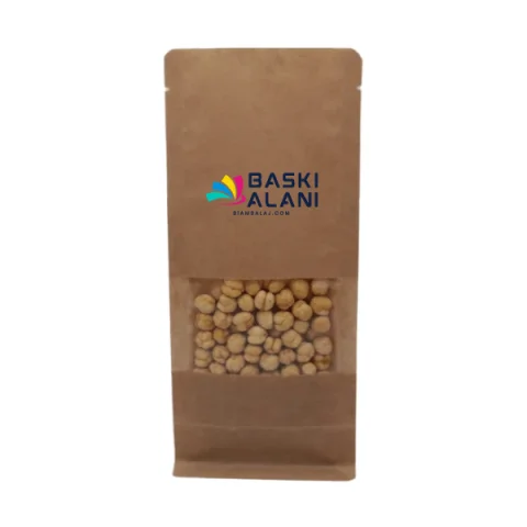 Kraft Pencereli Flat Bottom - 11 cm x 28 cm x 8 cm