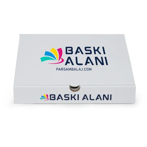 Özel Baskılı Beyaz Pizza Kutusu - 36 cm x 36 cm x 4 cm | Pizza Kutusu