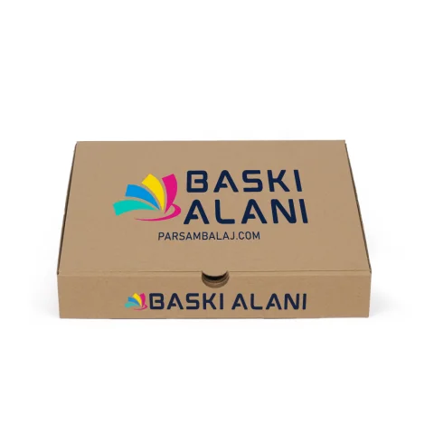 Özel Baskılı Kraft Pizza Kutusu - 26 cm x 26 cm x 4 cm