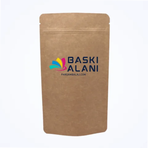 Kraft Alüminyum Kilitli Doypack - 20 cm x 30 cm x 5 cm + 5 cm