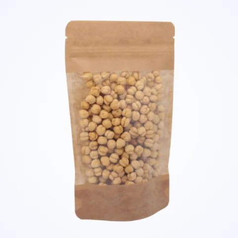 Kraft Geniş Pencereli Kilitli Doypack - 20 cm x 30 cm x 5 cm + 5 cm