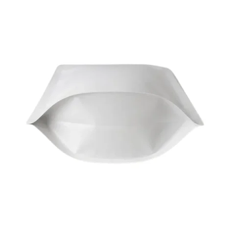 Beyaz Kraft Alüminyum Kilitli Doypack - 16 cm x 24 cm x 4 cm + 4 cm